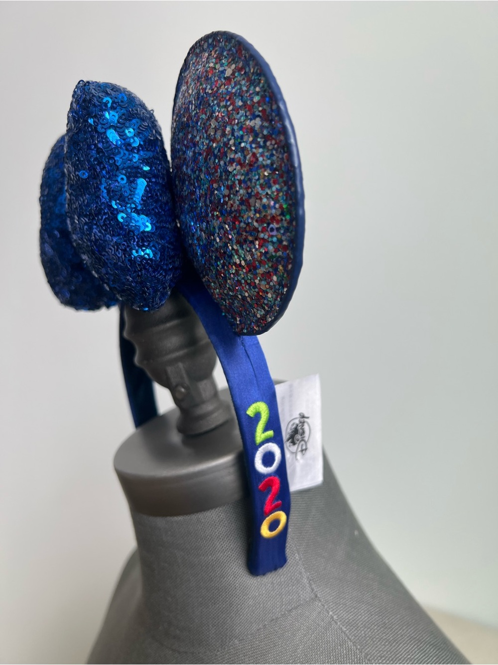Disney Parks 2020 Blue Sequin and Multicolor Confetti Glitter Minnie Ears - Picture 6 of 6